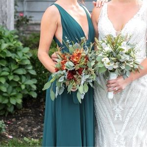 Show Me Your Mumu Forest Green Maxi Dress Deep V